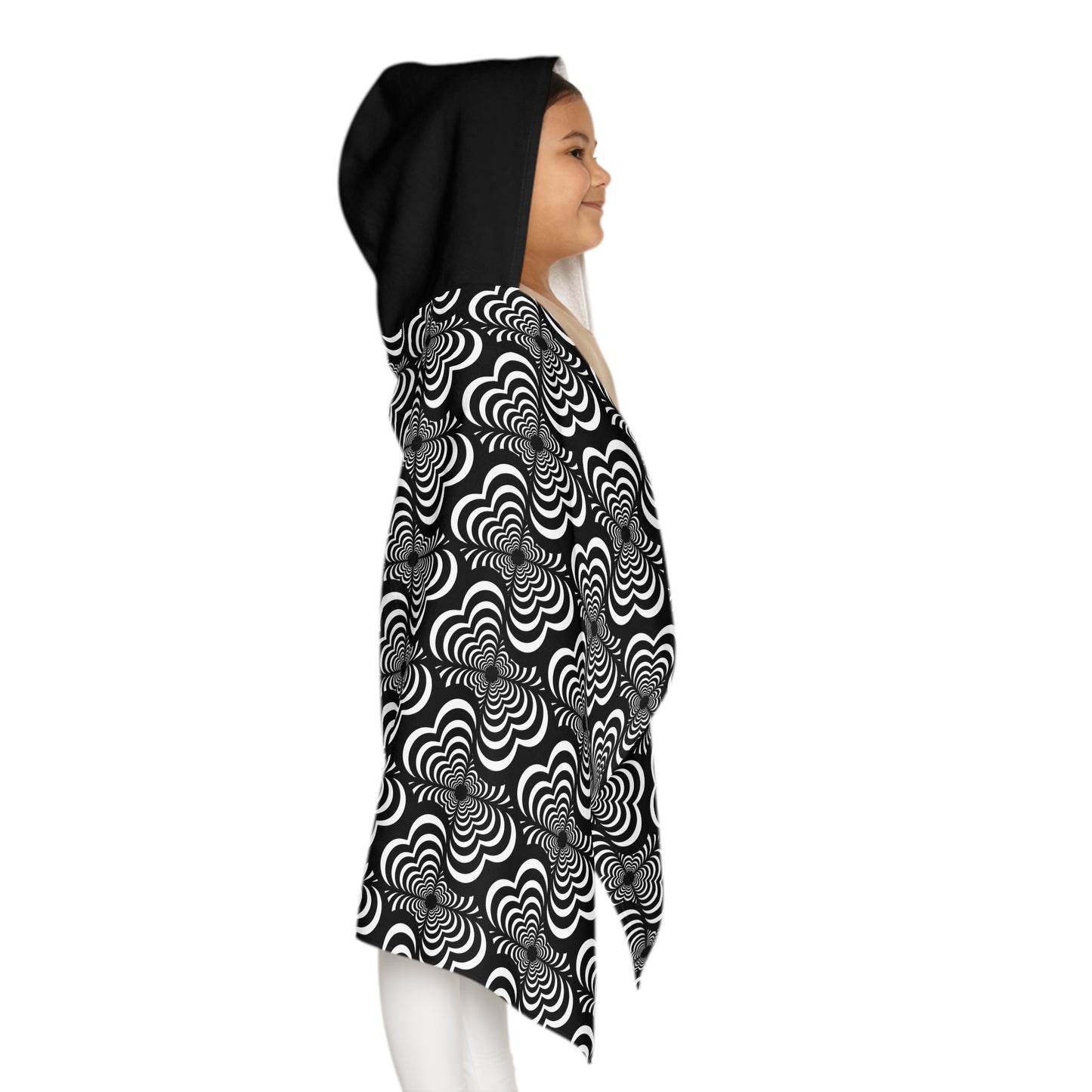 Zebra Love™ Youth Hooded Towel — Black & White