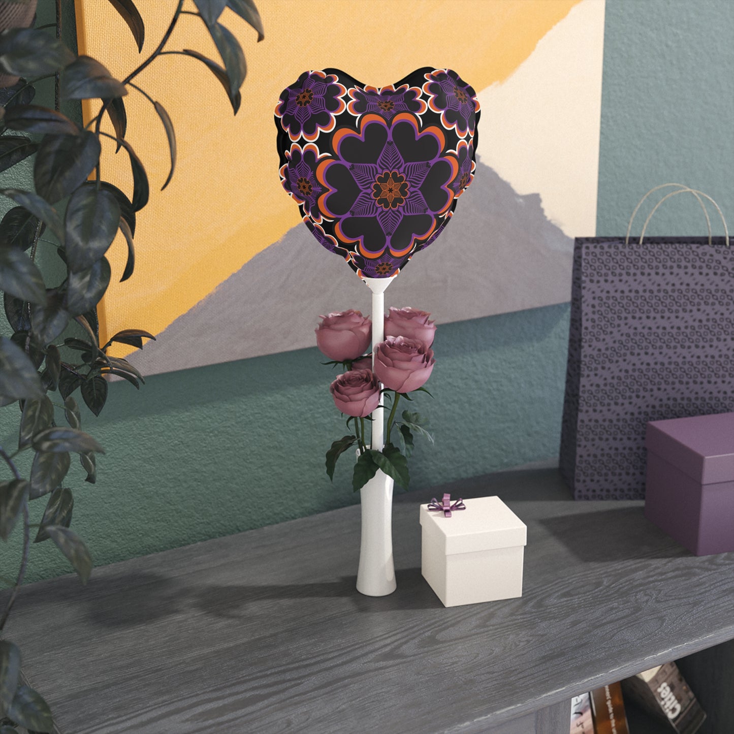 6" Heart Balloon — Heart Mandala Halloween Party Decor
