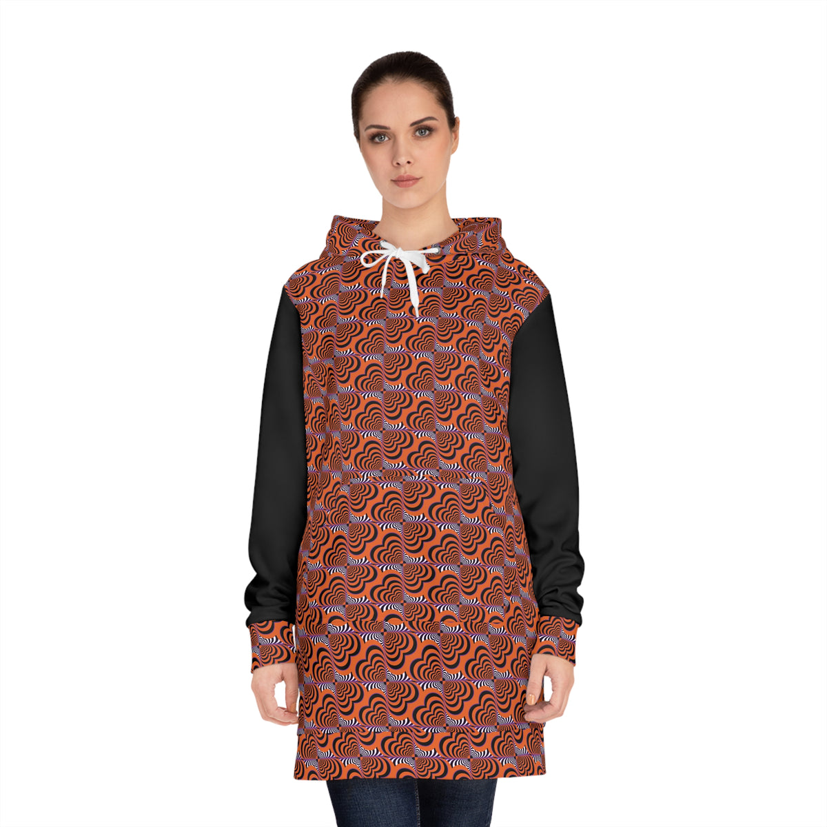 Halloween Zebra Love™ Hoodie Dress – Orange, Black & Purple