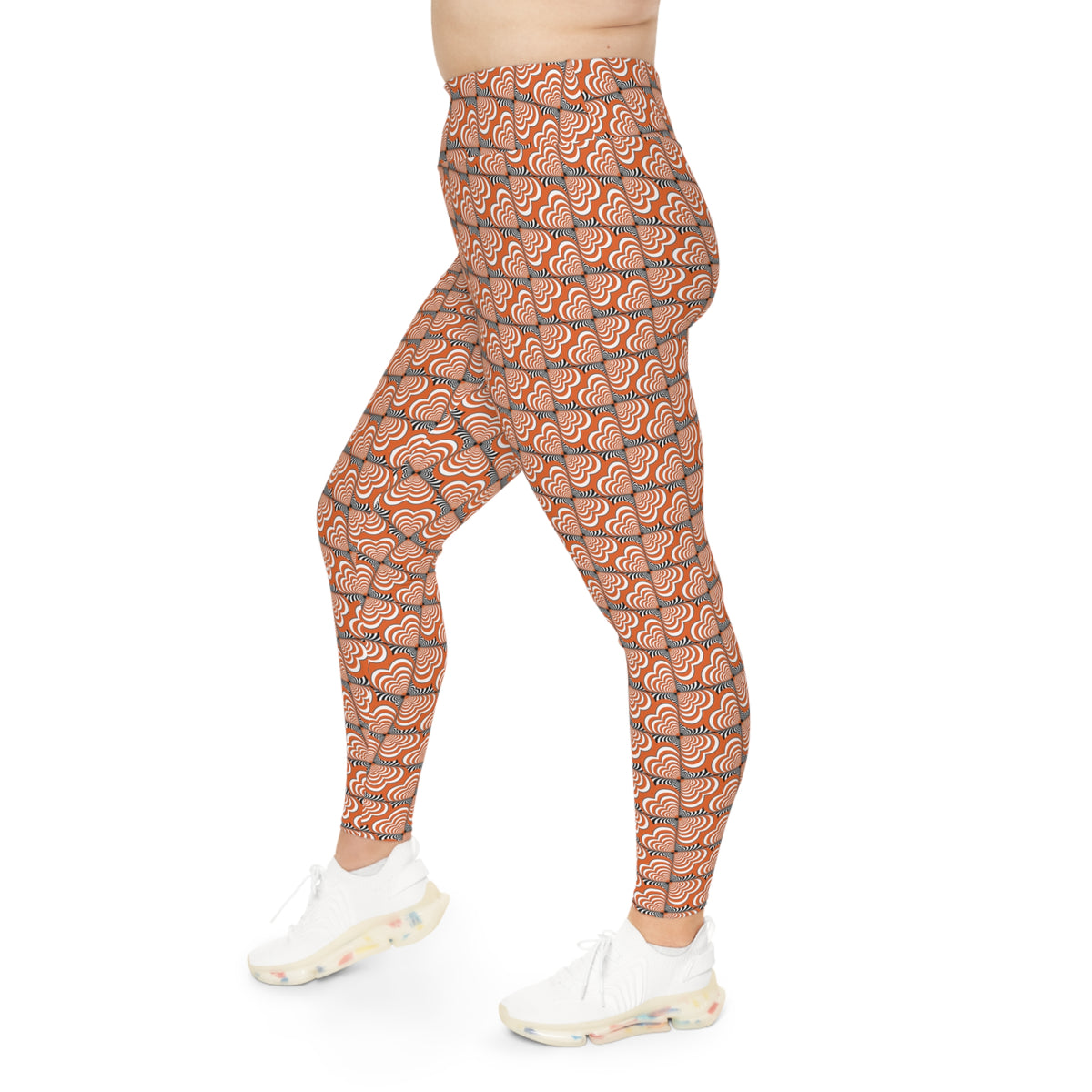 Plus Size Zebra Love™ Leggings — Orange & Black-Fall/Halloween