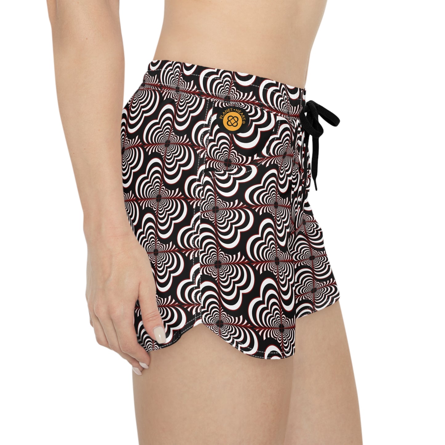 Zebra Love (TM) Women's Shorts — White, Black, Touch of Red