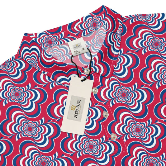 Men’s red, white, and blue Patriotic Zebra Love™ shirt for America 250