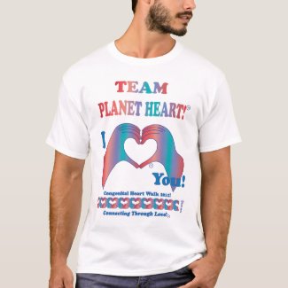 Original Team Planet Heart T-shirt worn at the 2011 Congenital Heart Walk