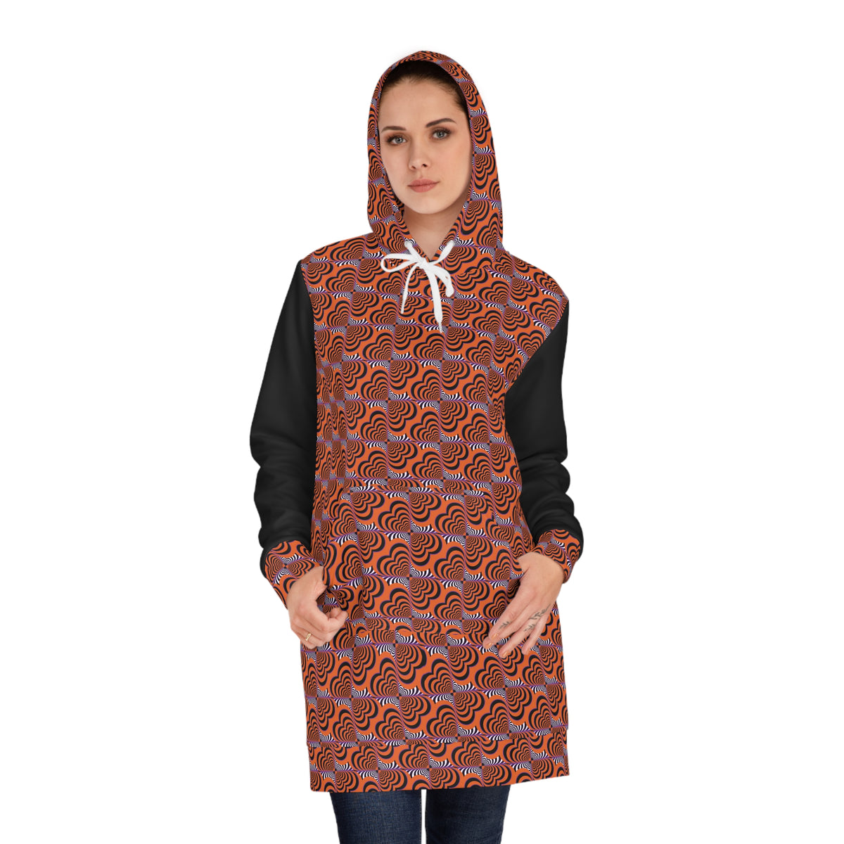 Hallowee/Fall Zebra Love™ Hoodie Dress- Orange, Black & Purple too!