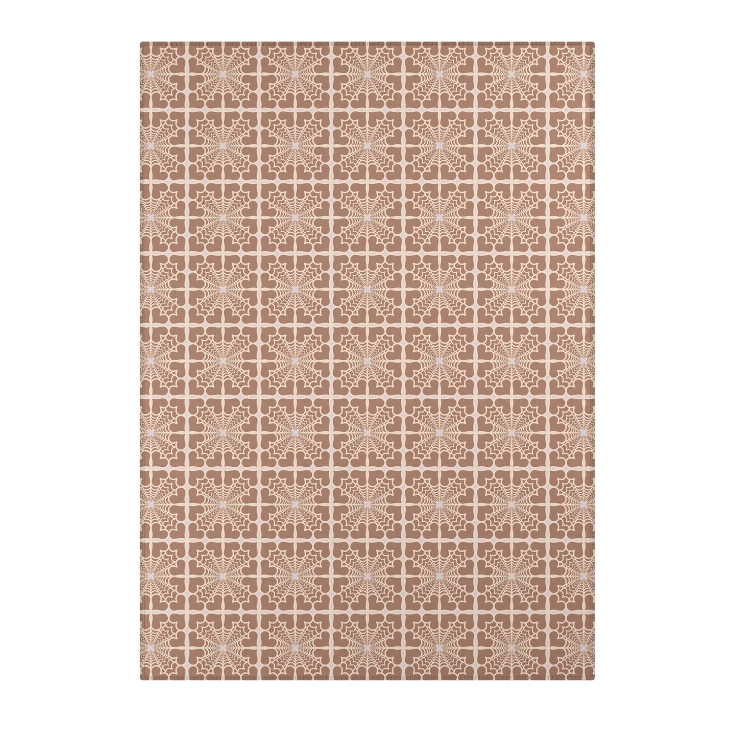 Pyramidal HeartPetals Tile Area Rug – Beige/Neutral Boho Accent Rug