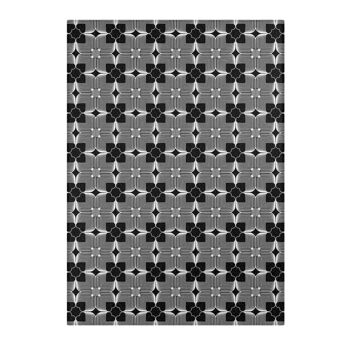 Michelin Hearts Area Rug — Black & White Tile Pattern