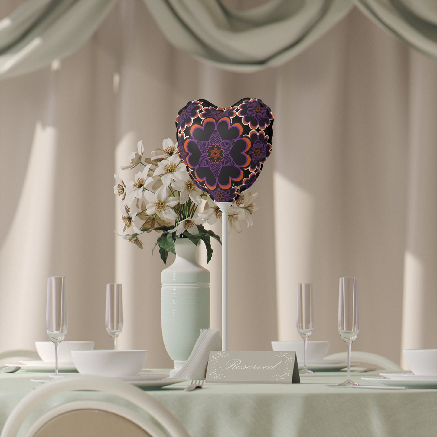 6" Heart Balloon — Heart Mandala Halloween Party Decor