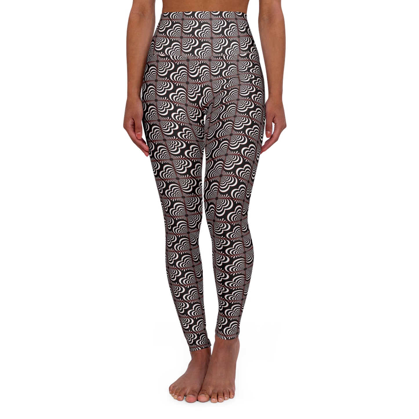 High-Waist Zebra Love (TM) Yoga Leggings —Black, white & touch of Red!