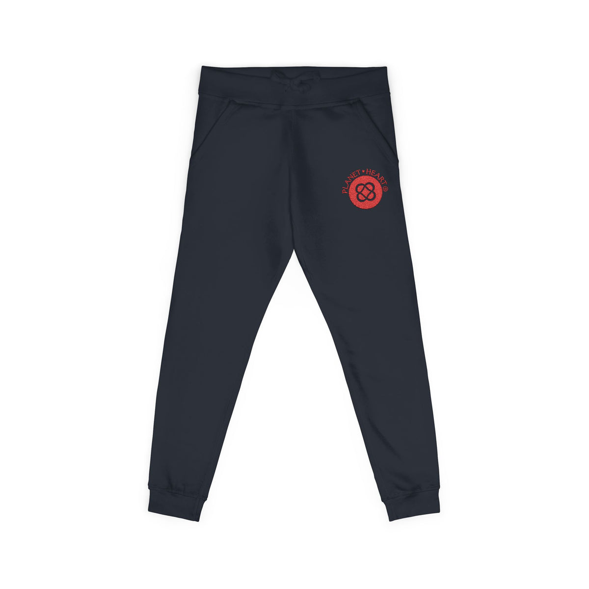 Embroidered Planet Heart Logo Lounge Sweatpants — Cozy Fleece Joggers