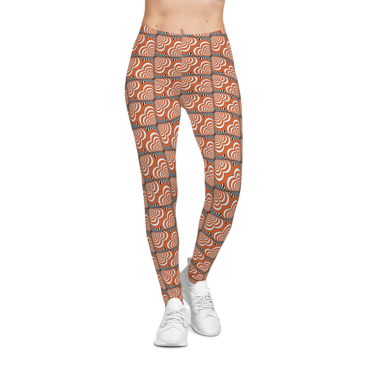 Zebra Love™ Halloween/Fall Leggings — Women's Casual Leggings in Orange, Black & White