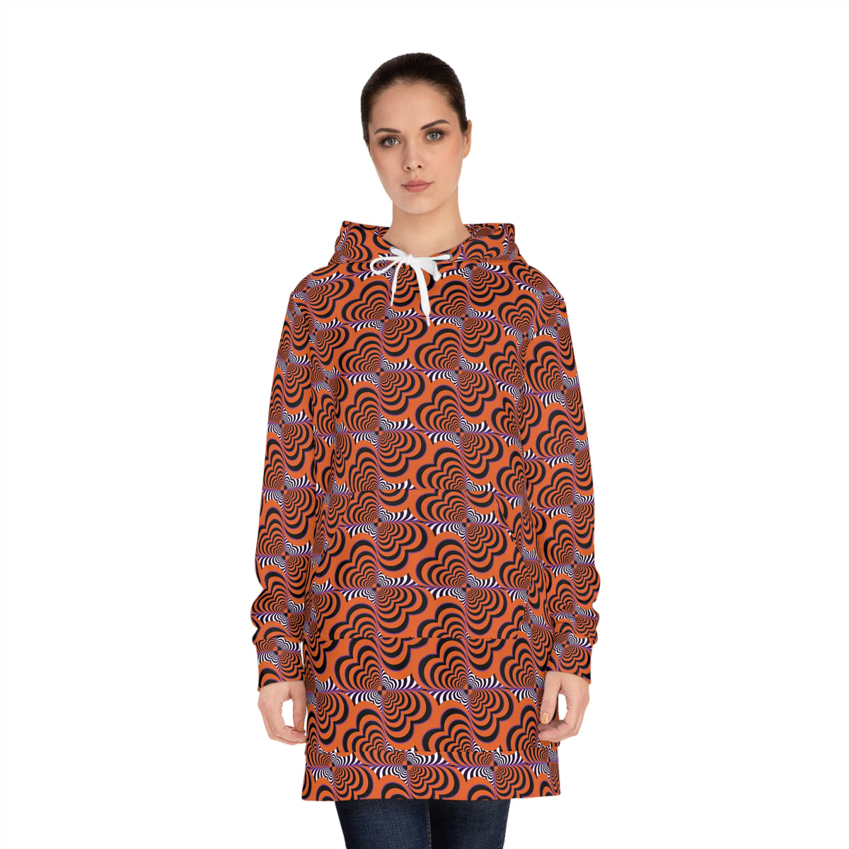 Halloween Zebra Love™ Hoodie Dress — Orange, Black, & Purple!