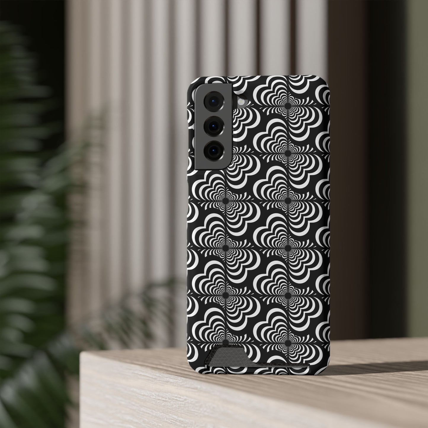 Zebra Love (TM) Black & White Phone Card Case — Slim Wallet Phone Case