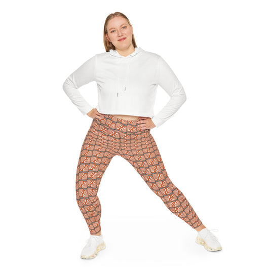 Plus Size Zebra Love™ Leggings – Orange & Black Fall/Halloween