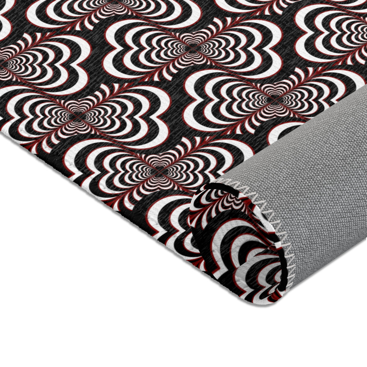 Zebra Love™ Area Rug — Black, White & Dark Red