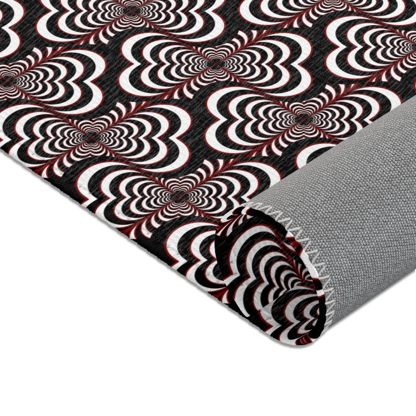 Zebra Love™ Area Rug — Black, White & Dark Red