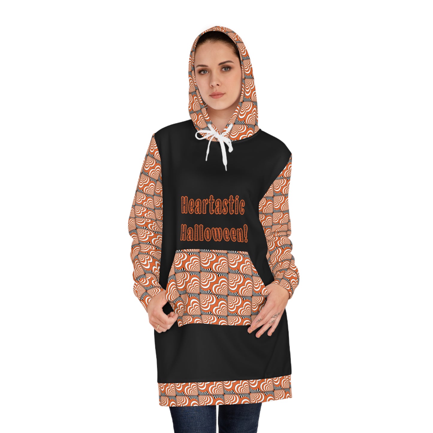 Halloween Hoodie Dress - "Heartastic Halloween" with Zebra Love™
