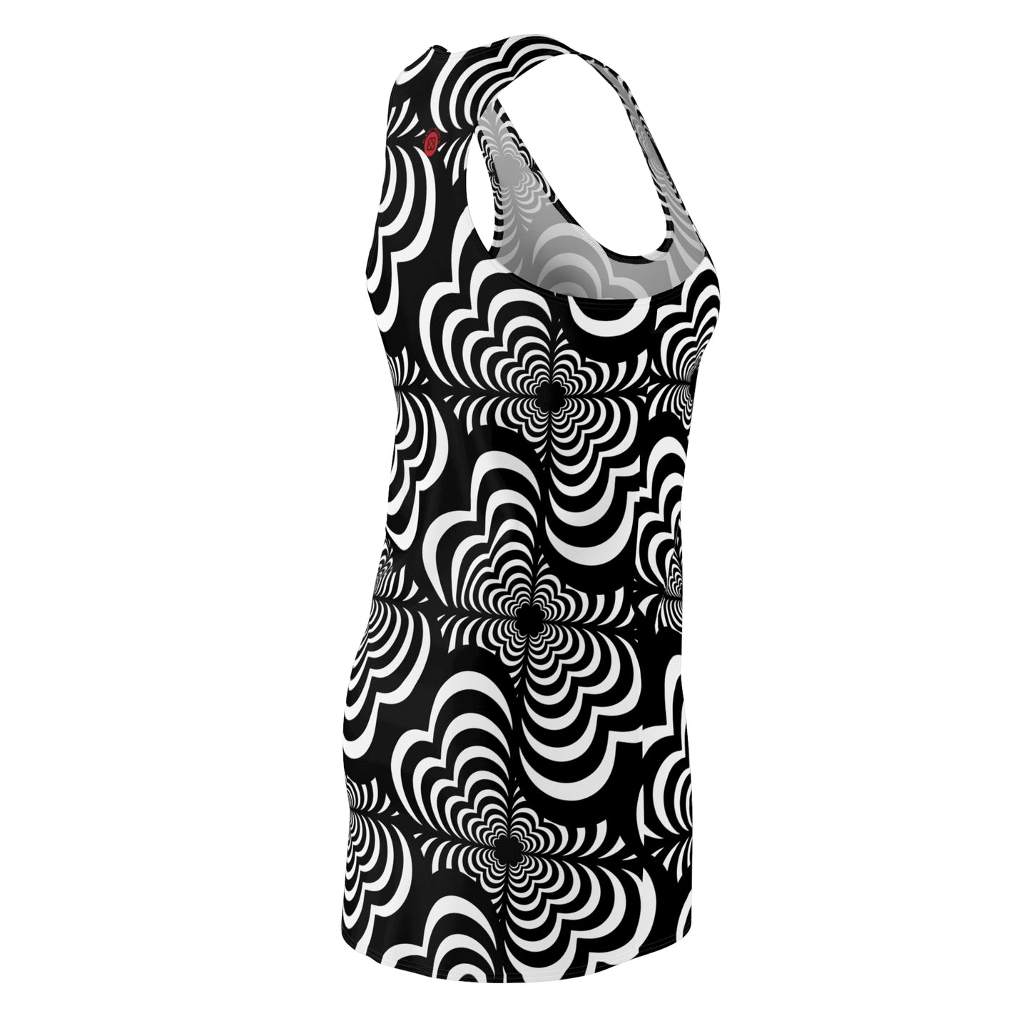 Zebra Love (TM) Black & White Optical Illusion Racerback Dress z