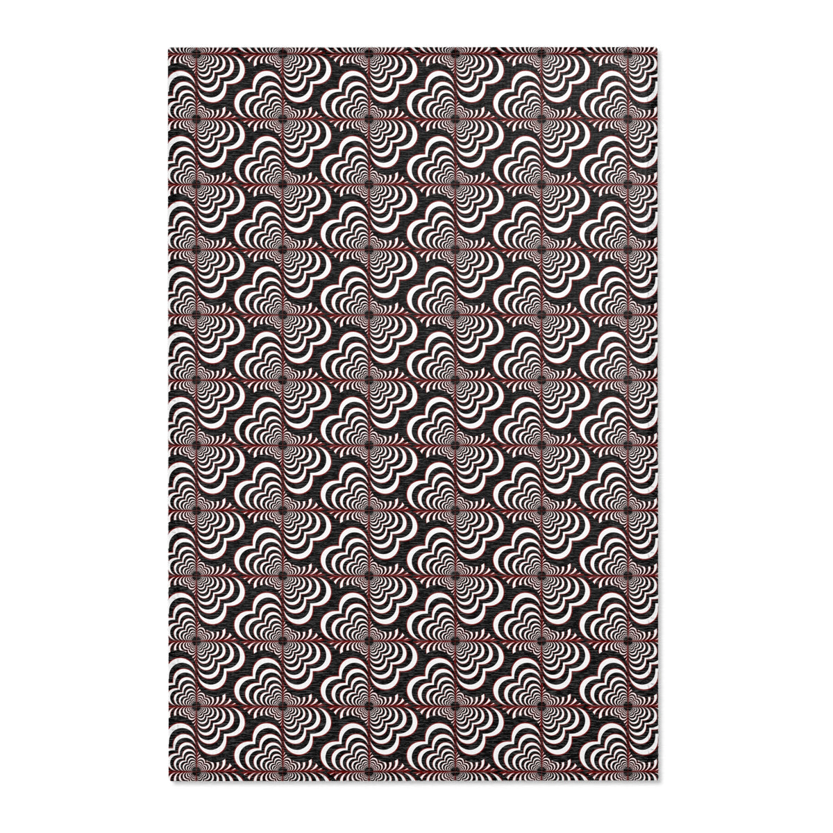 Zebra Love™ Area Rug — Black, White & Dark Red