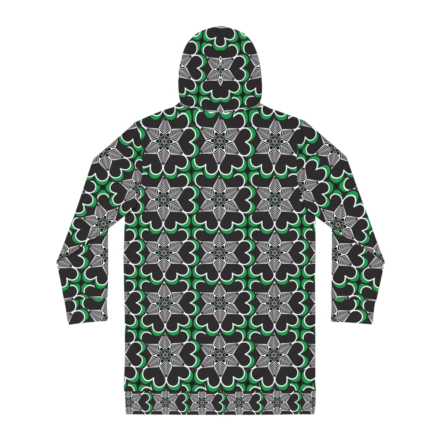 Halloween HeartWebs Hoodie Dress — Black & Green
