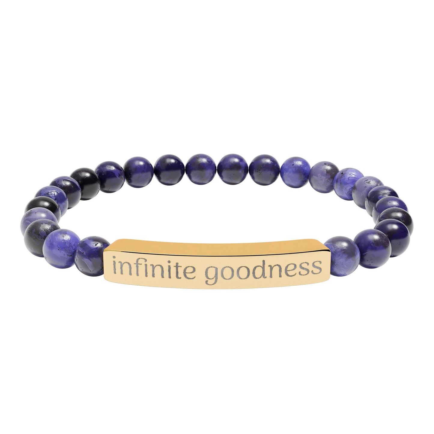 Infinite Goodness (TM) Copy of Natural Stone Stretch Bar Bracelet (Engraving)