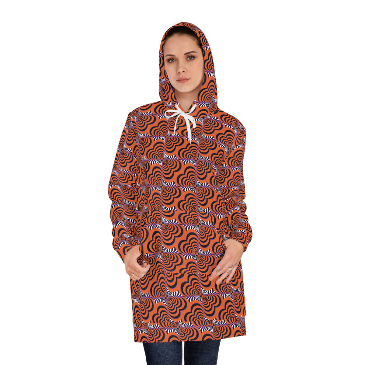 Halloween Zebra Love™ Hoodie Dress — Orange, Black, & Purple!