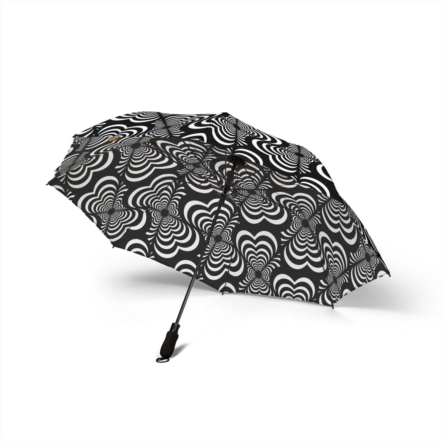 Zebra Love (TM) Black and White Compact Semi-Automatic Travel Umbrella
