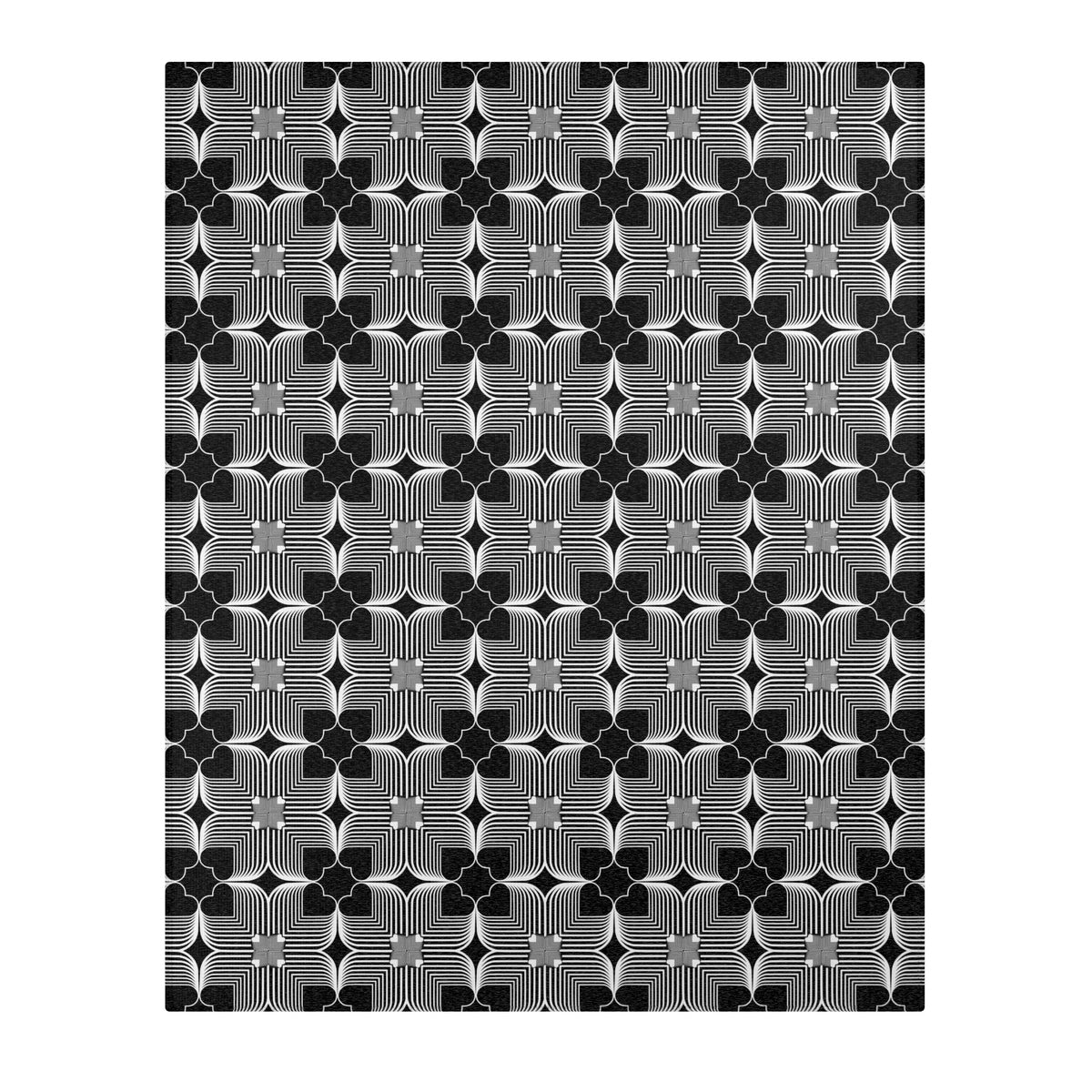 Michelin Hearts Area Rug — Black & White Tile Pattern