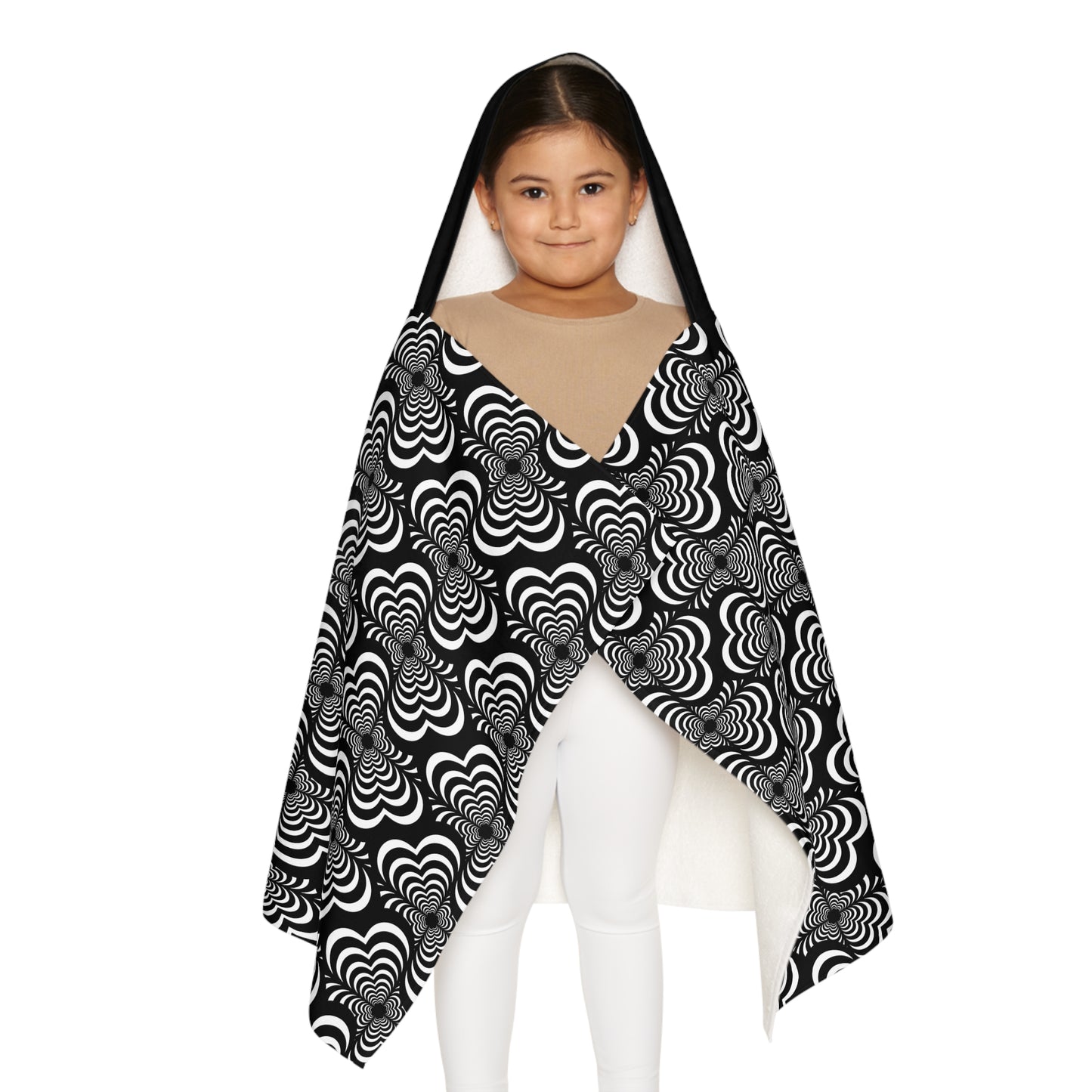 Zebra Love™ Youth Hooded Towel — Black & White