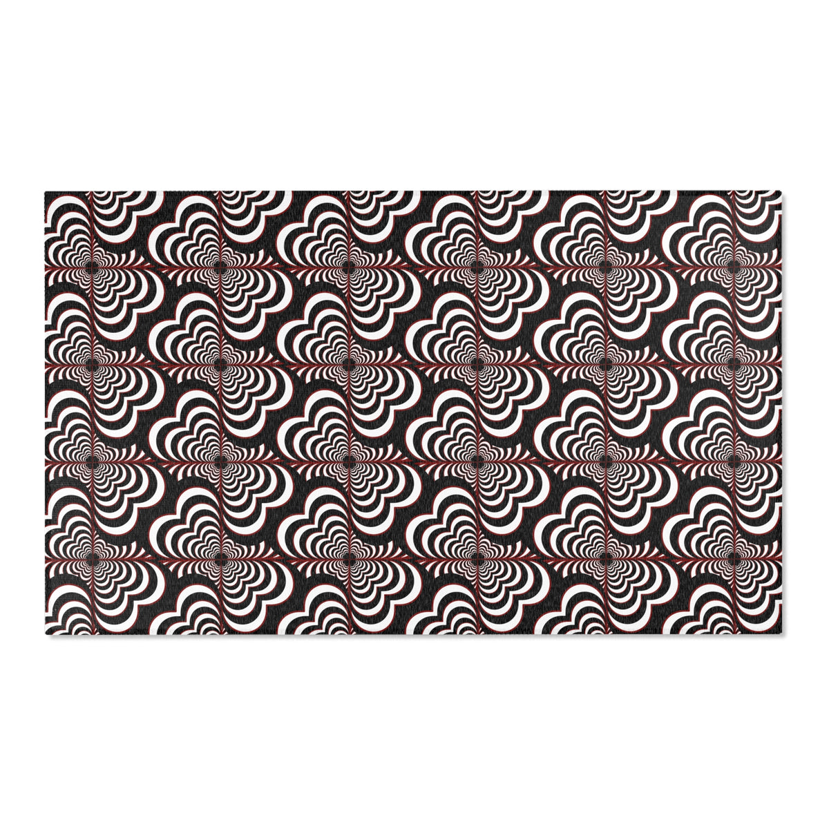 Zebra Love™ Area Rug — Black, White & Dark Red