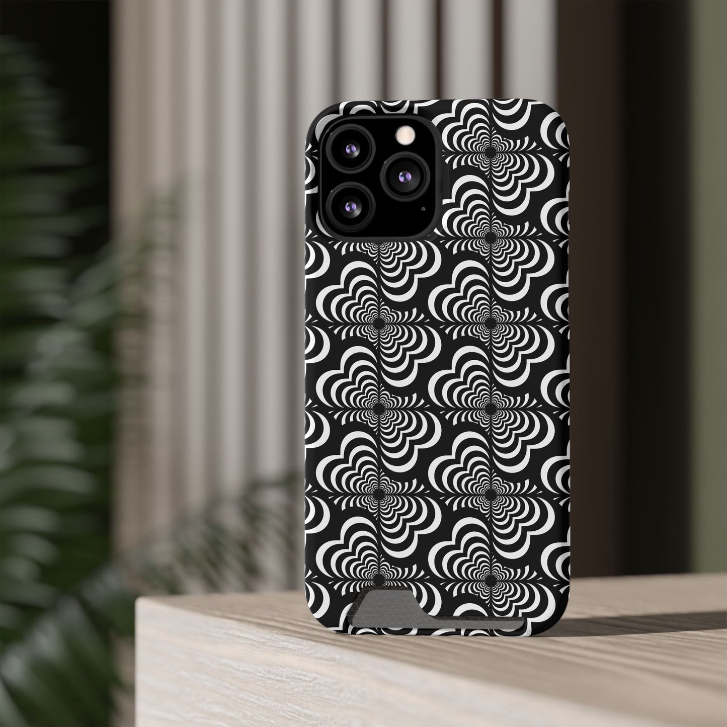 Zebra Love (TM) Black & White Phone Card Case — Slim Wallet Phone Case