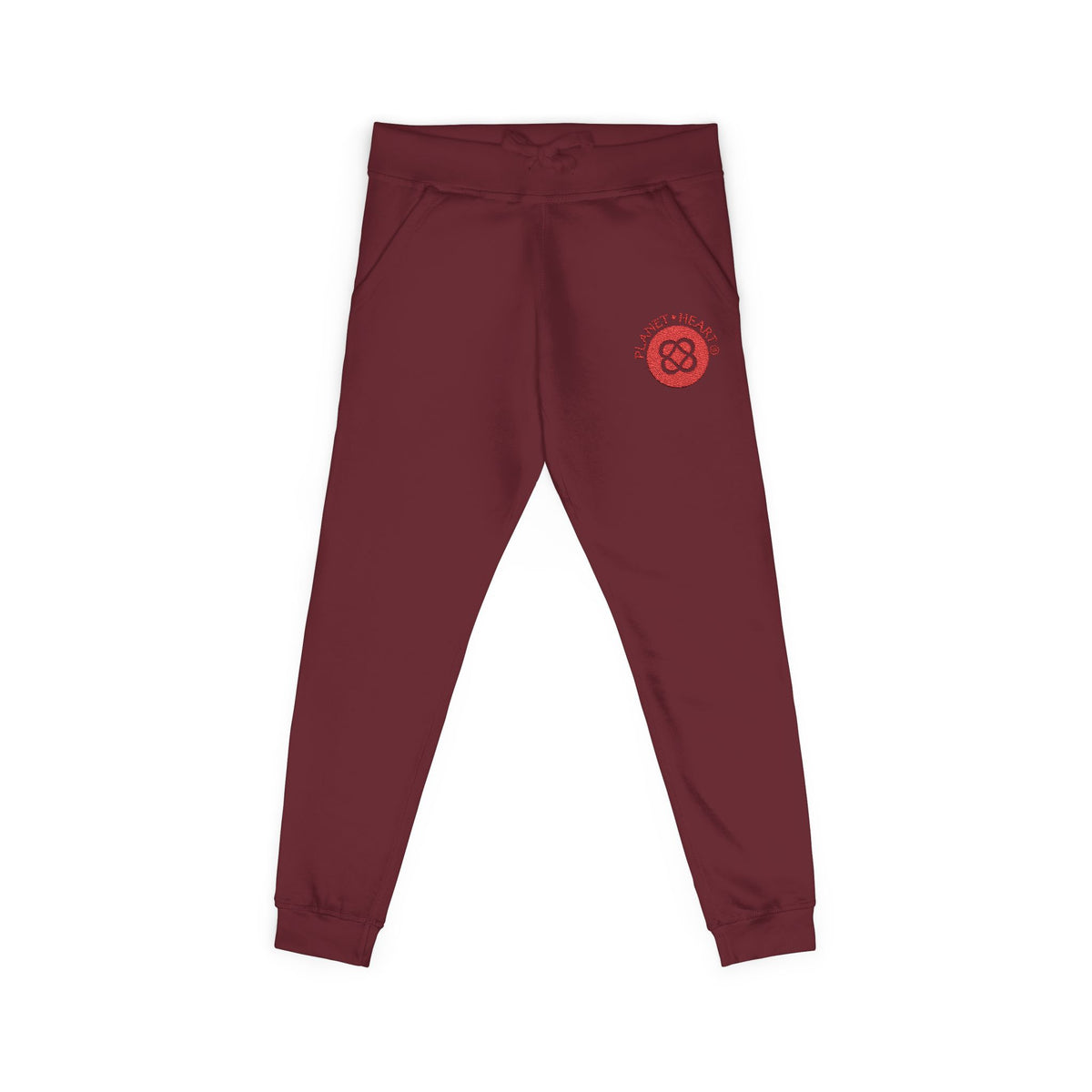 Embroidered Planet Heart Logo Lounge Sweatpants — Cozy Fleece Joggers
