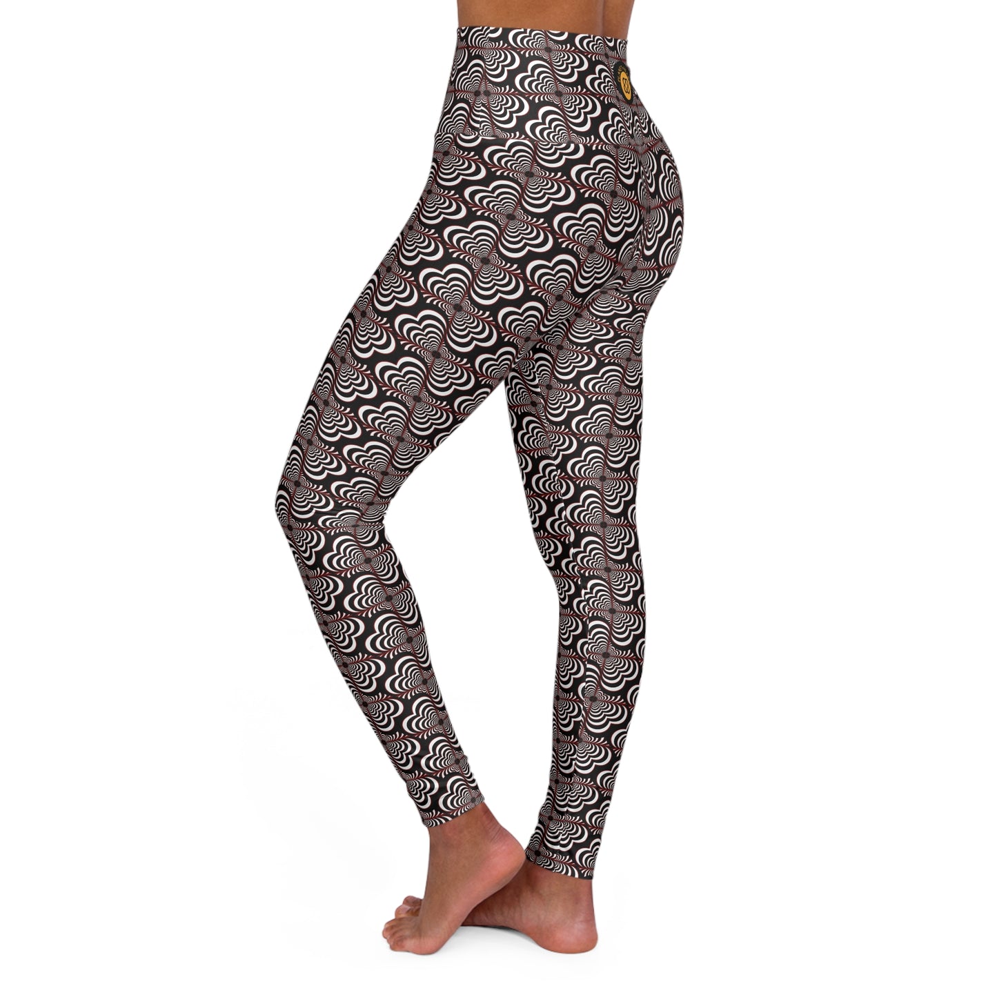 High-Waist Zebra Love (TM) Yoga Leggings —Black, white & touch of Red!
