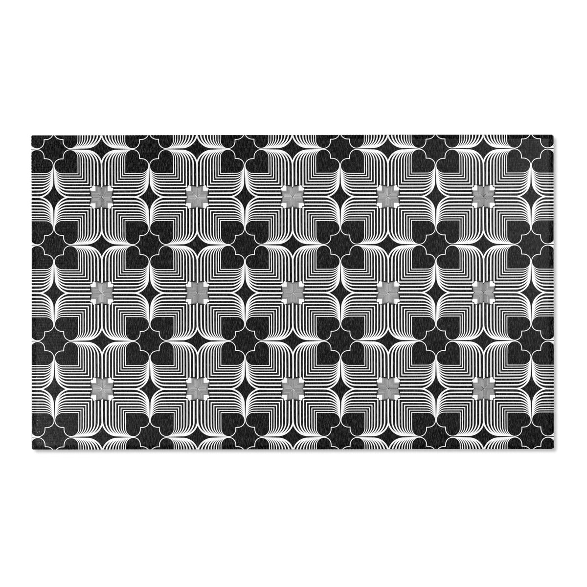 Michelin Hearts Area Rug — Black & White Tile Pattern