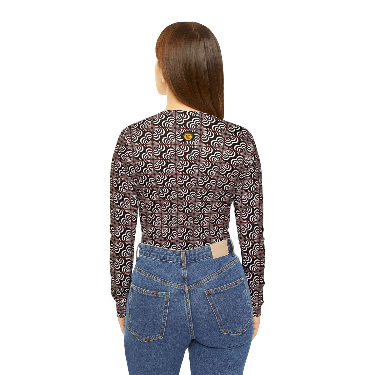 Women's V-Neck Long Sleeve Shirt — Zebra Love™ Heart