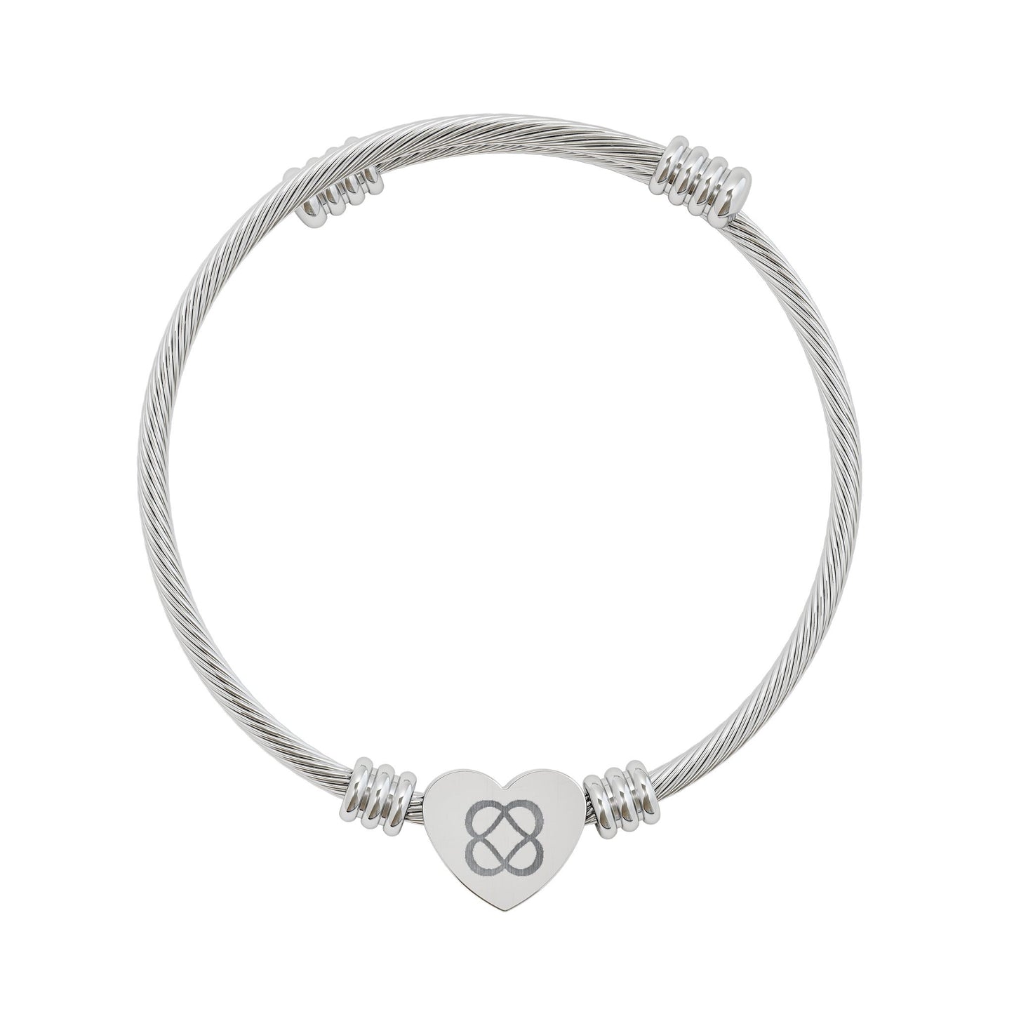 Power of Infinite Goodness Heart Cuff Bracelet (Engraving)