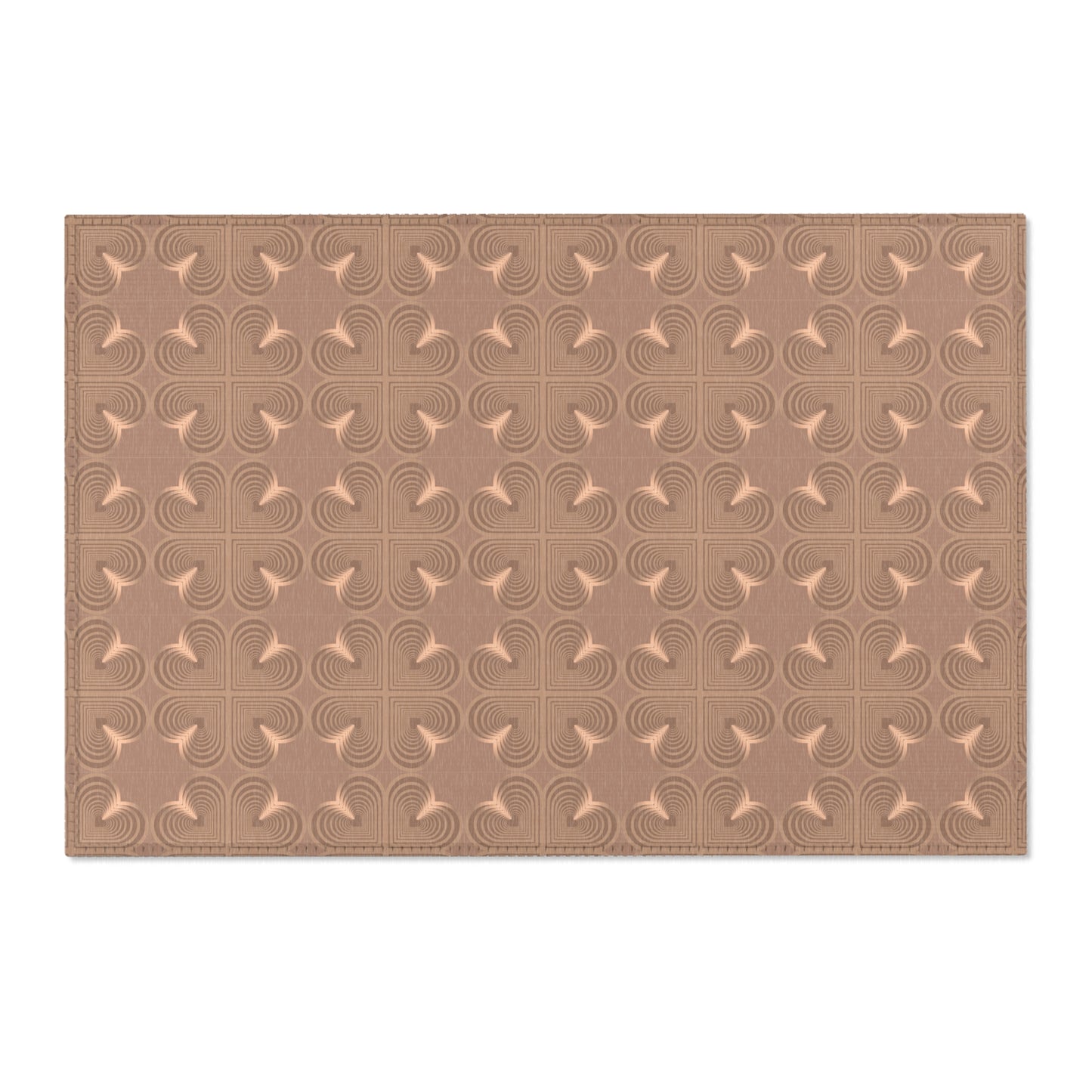 F2 Bullseye Area Rug — Warm Taupe Patterned Accent Rug for Living Room & Entryway