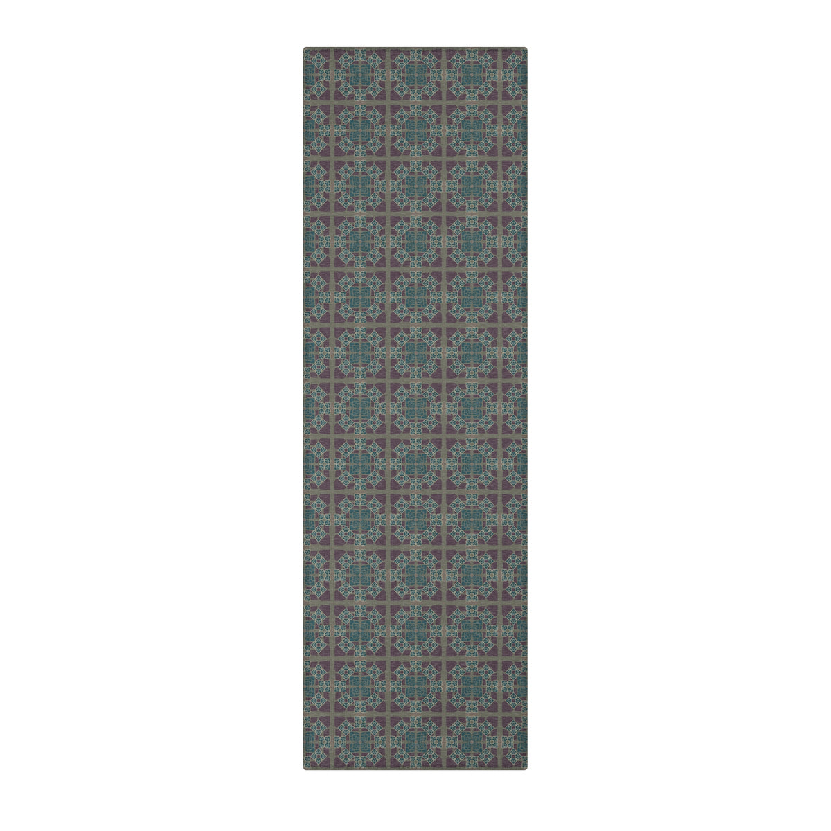 Heart Petals Rug — Teal & Plum Mosaic