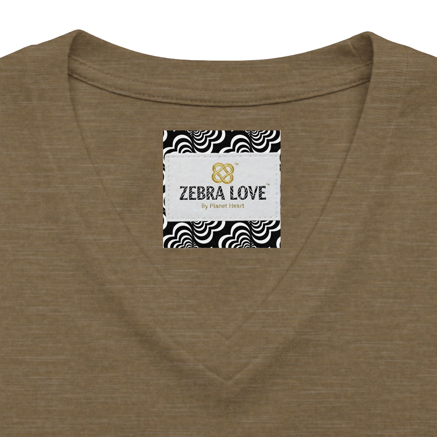 Womens V-Neck Tee — Zebra Love (TM) inside a heart!