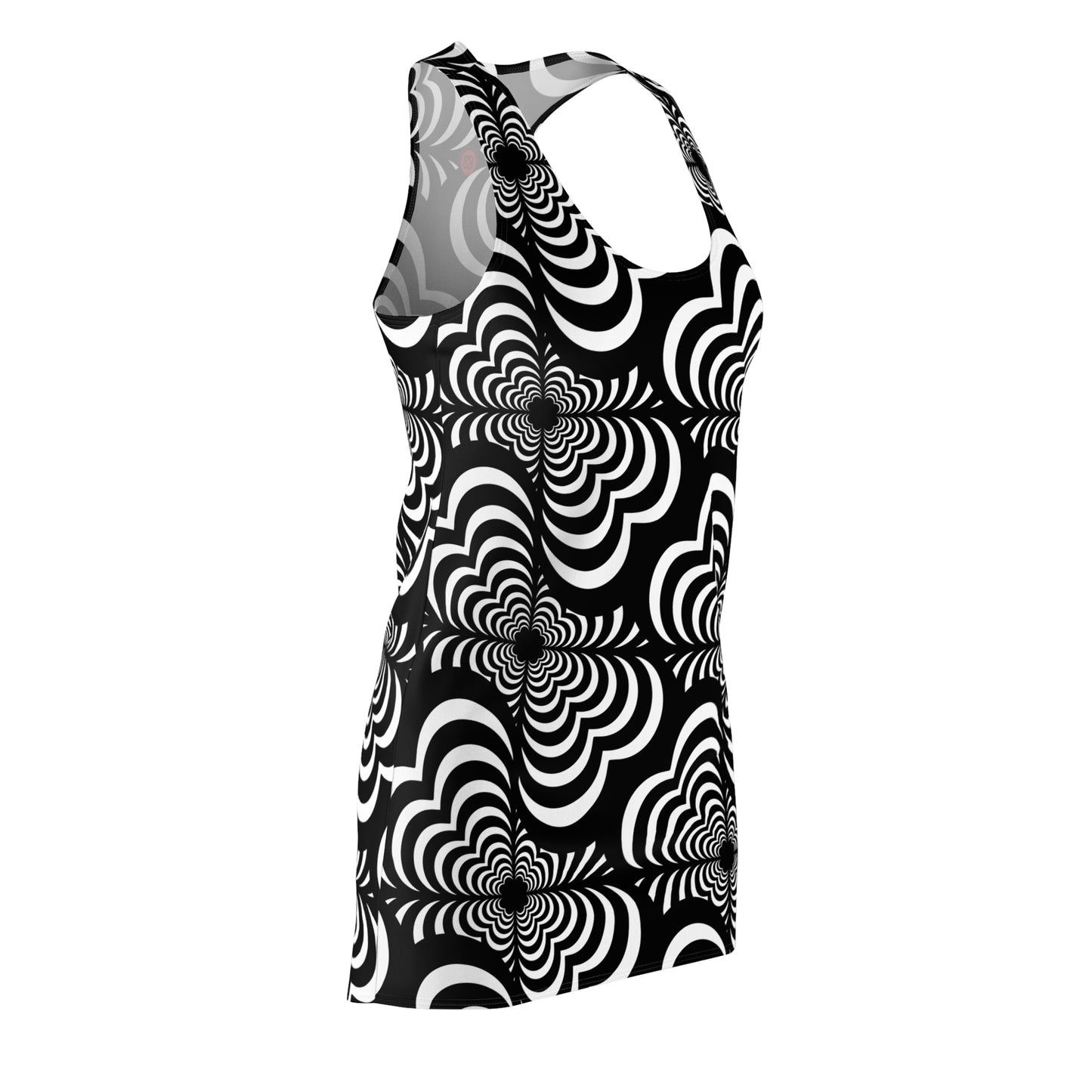 Zebra Love (TM) Black & White Optical Illusion Racerback Dress z
