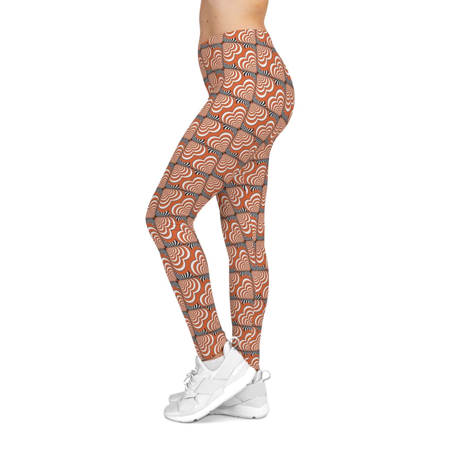 Zebra Love™ Halloween/Fall Leggings — Women's Casual Leggings in Orange, Black & White