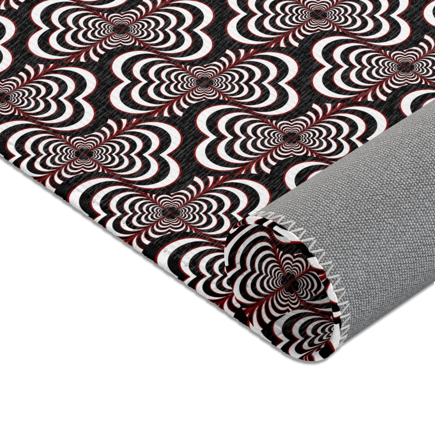 Zebra Love™ Area Rug — Black, White & Dark Red