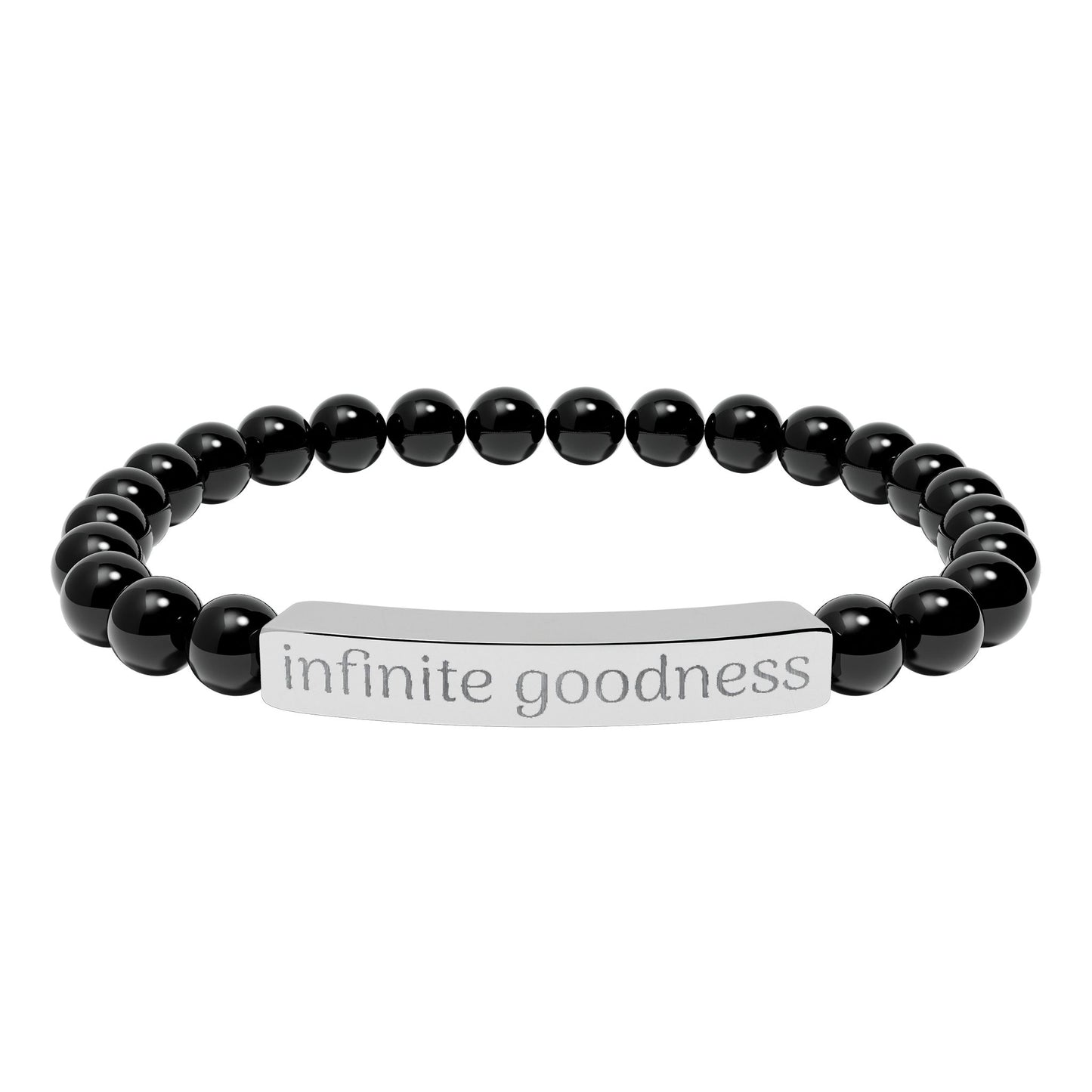 Infinite Goodness (TM) Copy of Natural Stone Stretch Bar Bracelet (Engraving)
