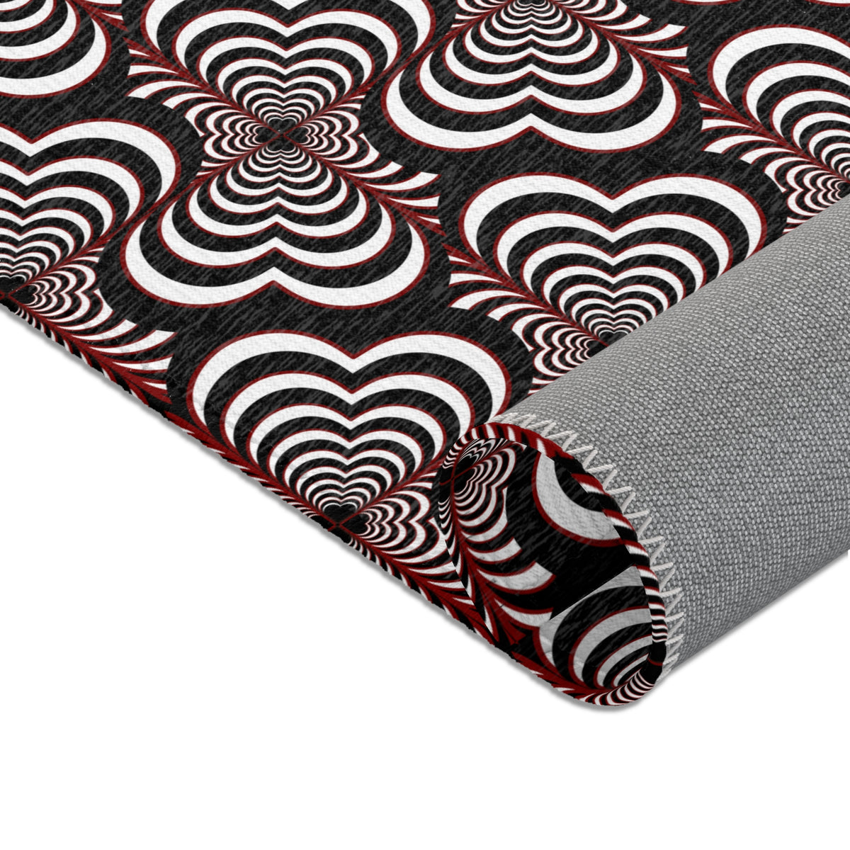 Zebra Love™ Area Rug — Black, White & Dark Red