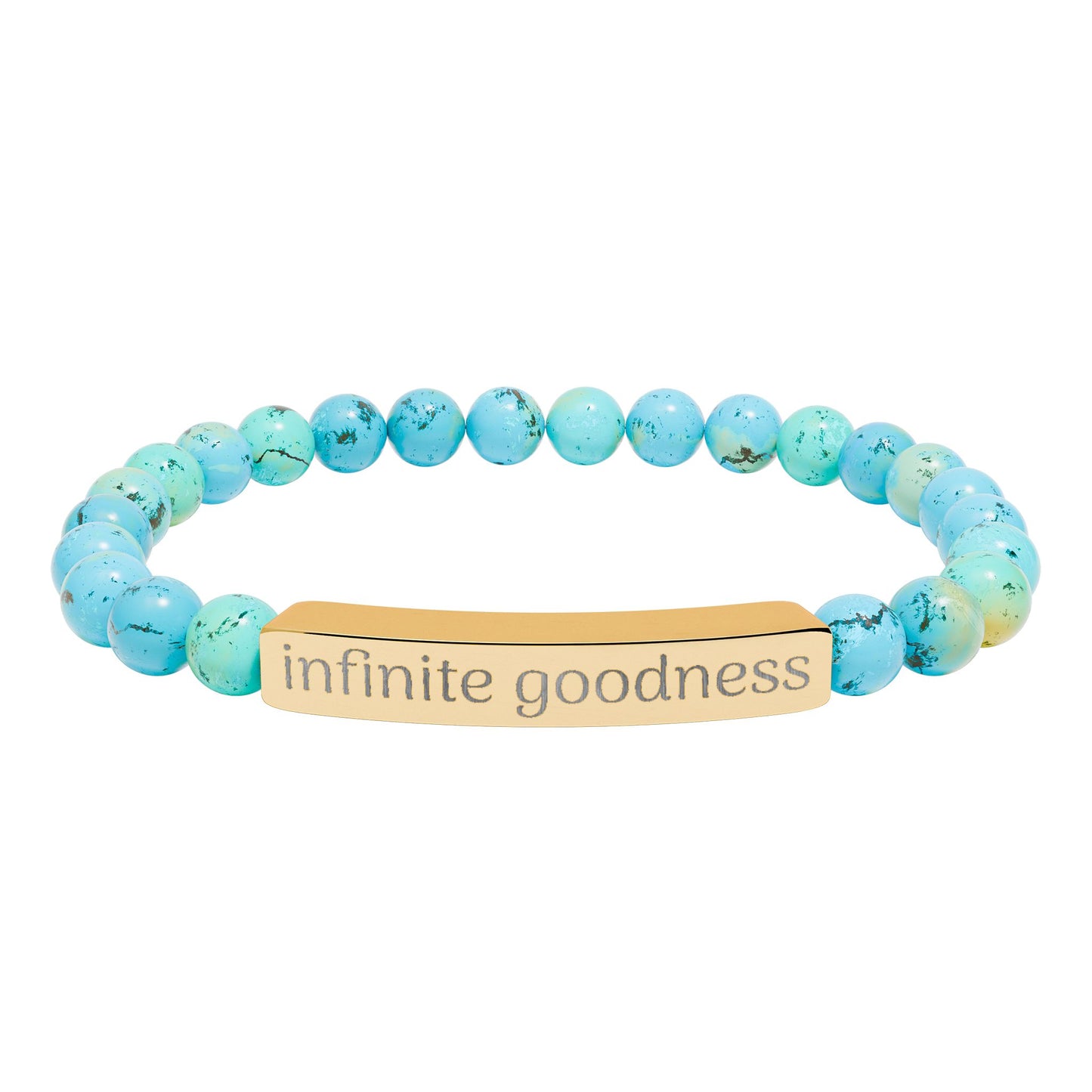 Infinite Goodness (TM) Copy of Natural Stone Stretch Bar Bracelet (Engraving)
