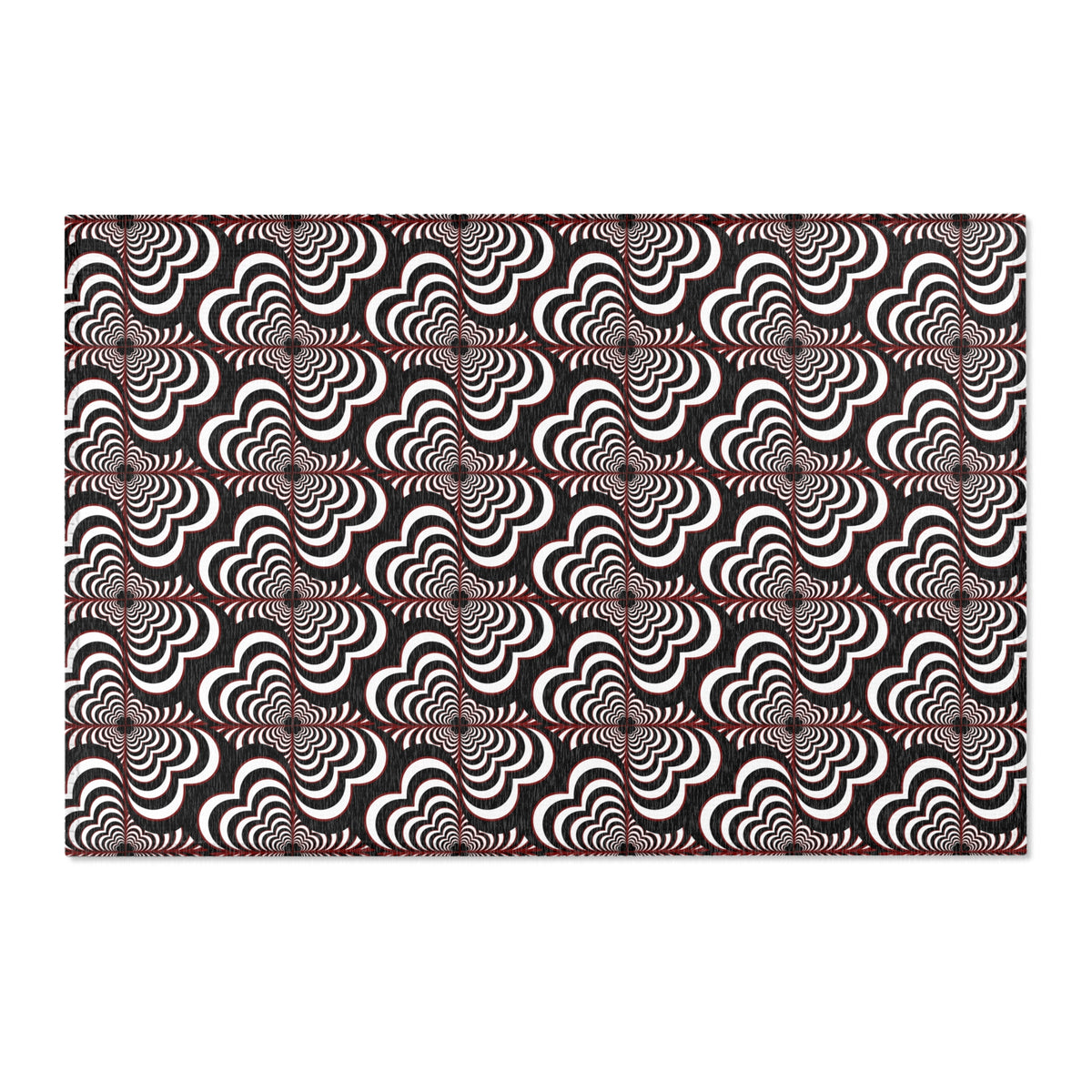 Zebra Love™ Area Rug — Black, White & Dark Red