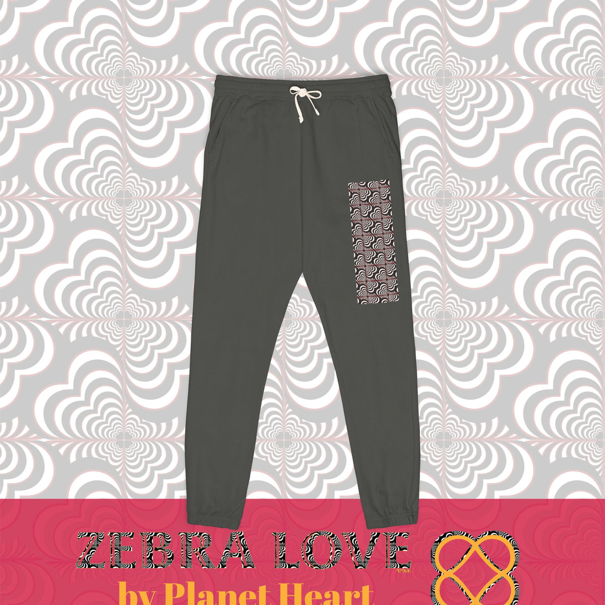Zebra Love™ Joggers — Unisex Garment-Dyed Fleece Sweatpants
