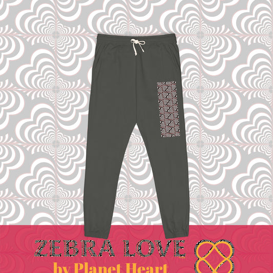 Zebra Love (TM) Joggers — Unisex Garment-Dyed Fleece Sweatpants