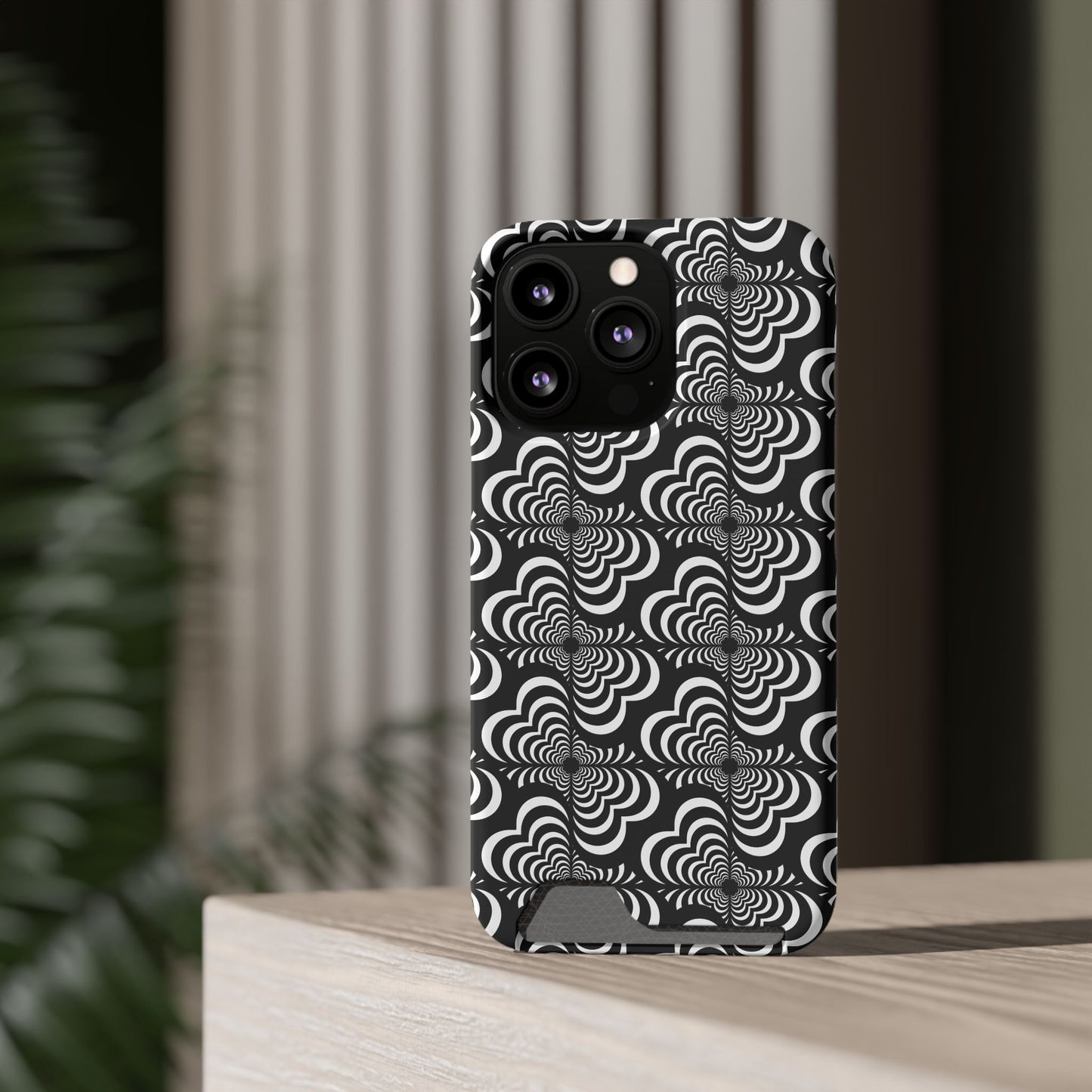 Zebra Love (TM) Black & White Phone Card Case — Slim Wallet Phone Case