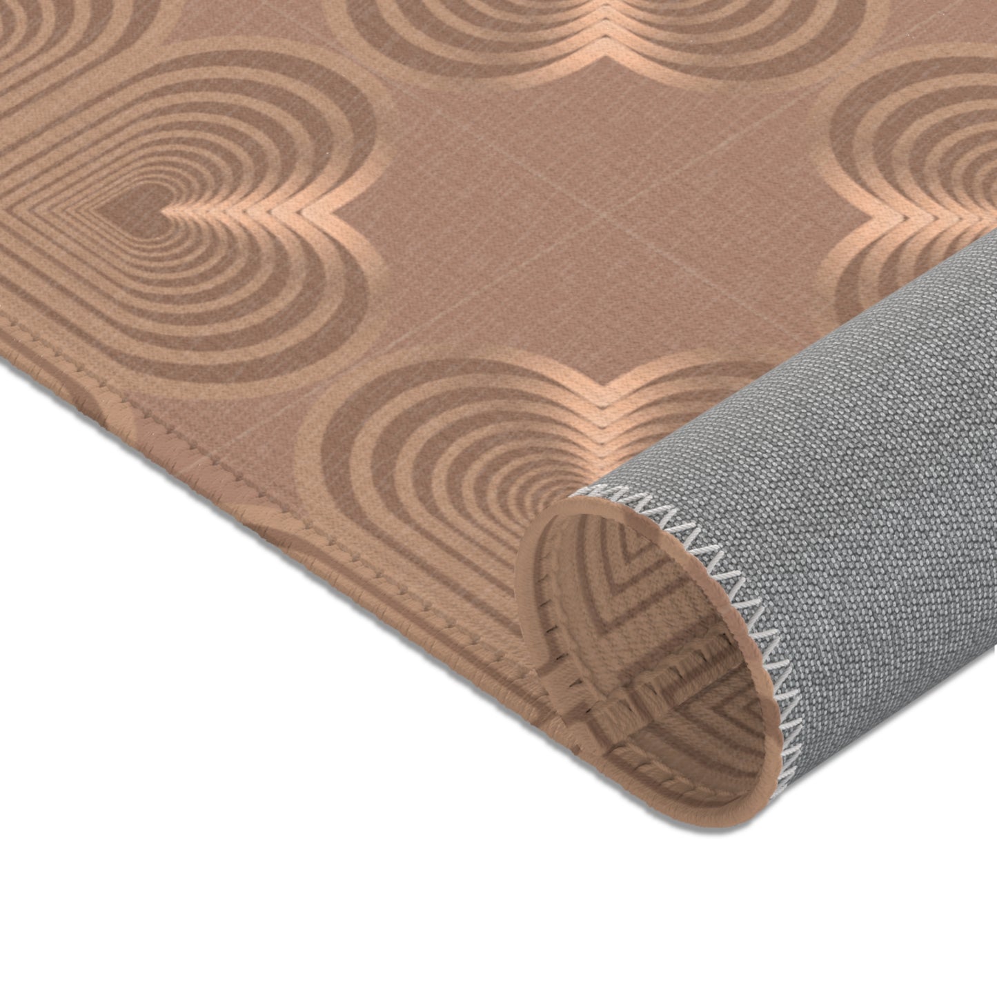 F2 Bullseye Area Rug — Warm Taupe Patterned Accent Rug for Living Room & Entryway