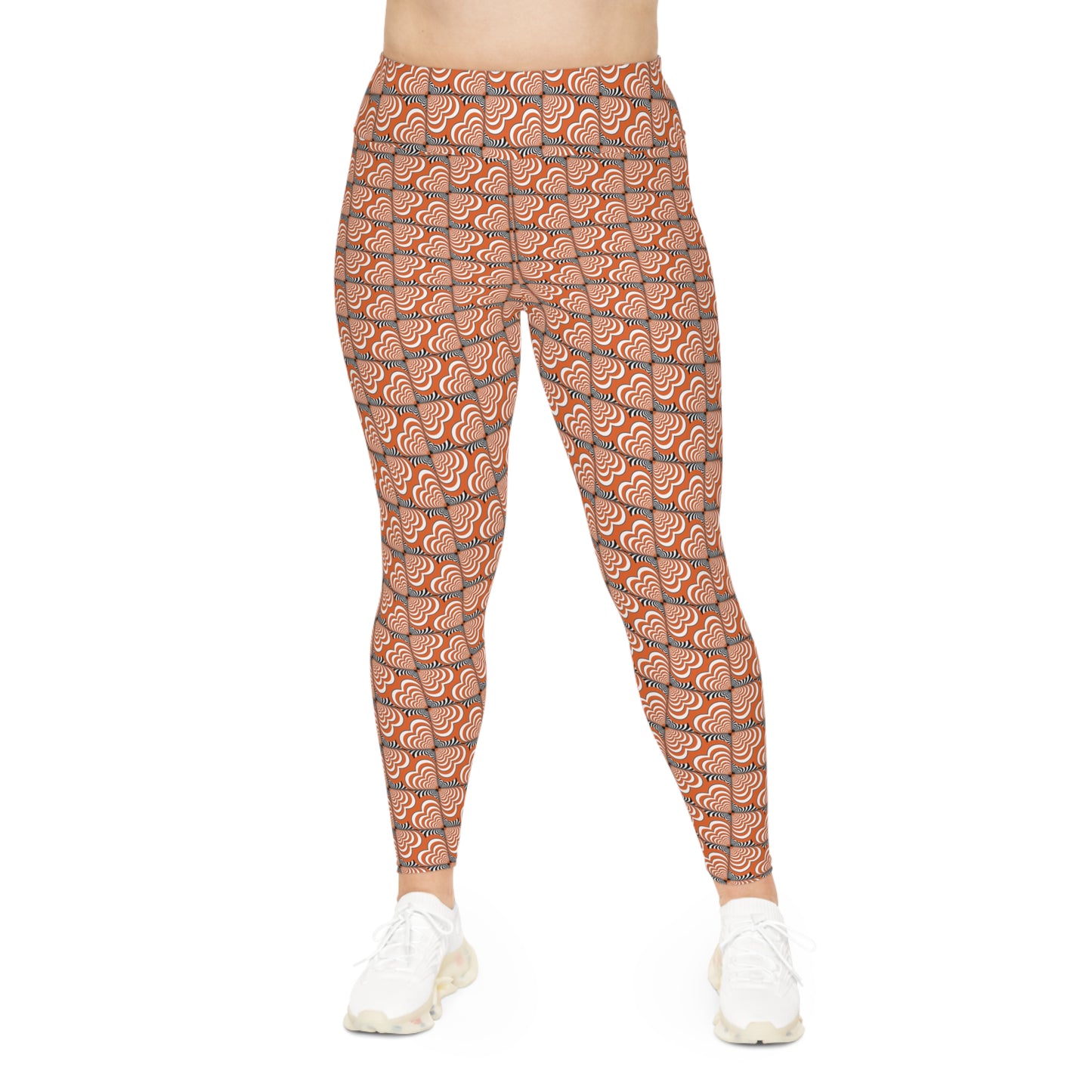 Plus Size Zebra Love™ Leggings — Orange & Black-Fall/Halloween
